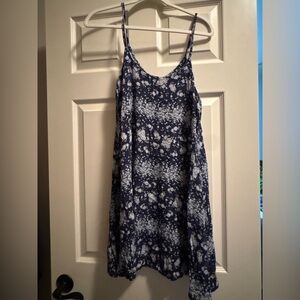 Brandy Melville Navy and White Floral Dress